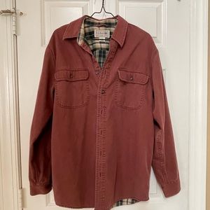 XSOLDX LL Bean Men’s Button Down Shirt Cotton Flannel Plaid Lined Medium M Red